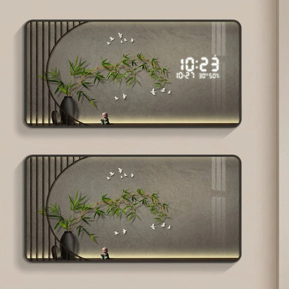 Horloge murale digitale grand format - vue ensemble design epure