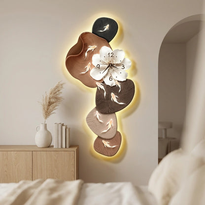 Horloge Décoration Murale  Carpes Koï Grand Format