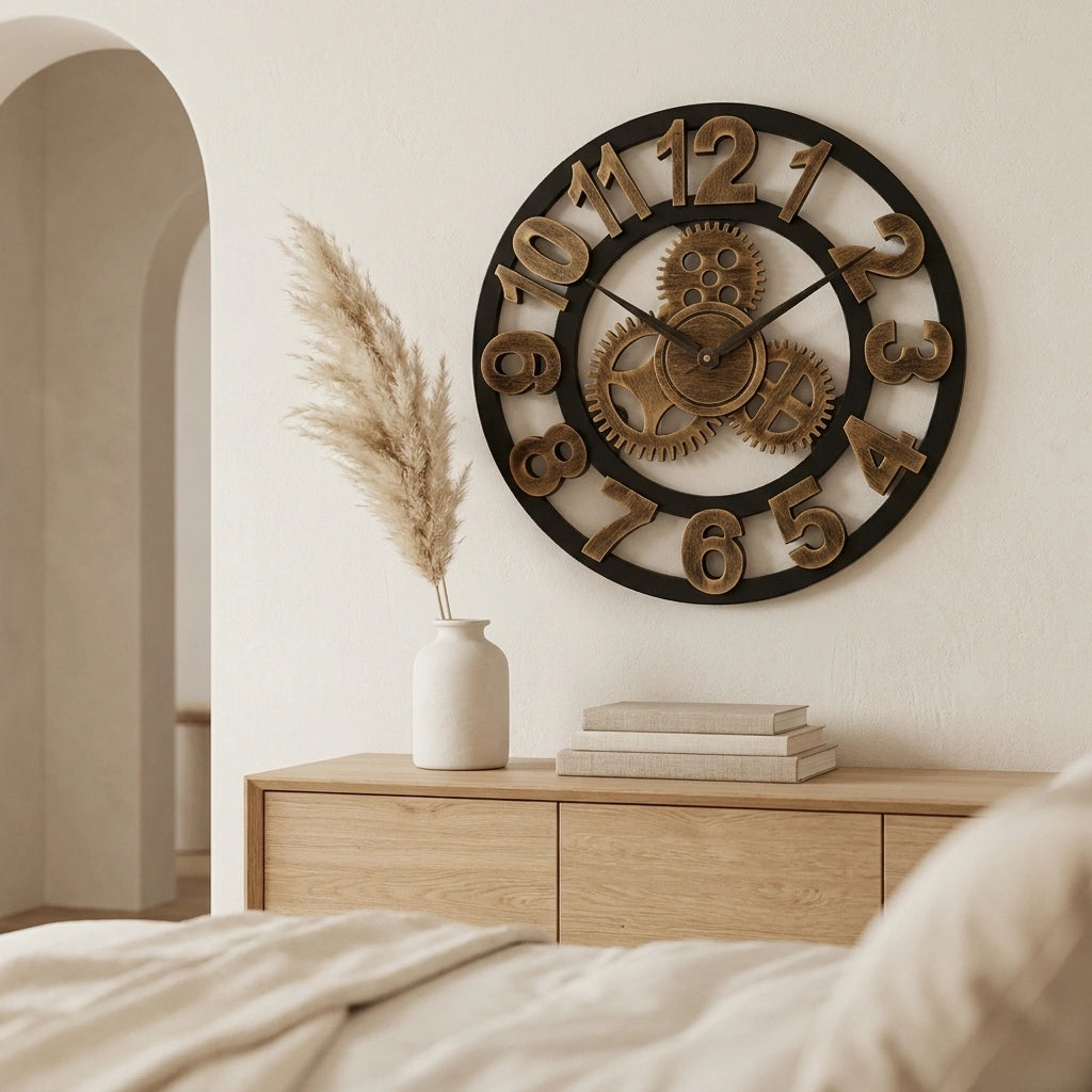 Horloge Engrenage Murale  Style Industriel