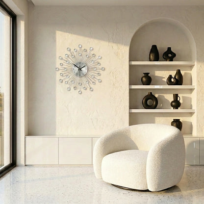 Horloge murale diamants - zoom ornements diamants dorés