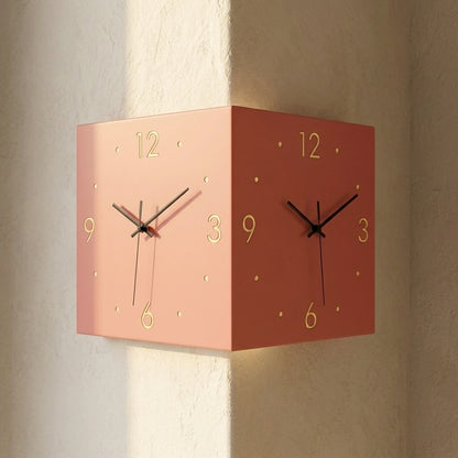 Horloge Murale Carrée Double Face Lumineuse
