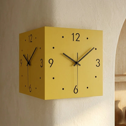 Horloge Murale Carrée Double Face Lumineuse
