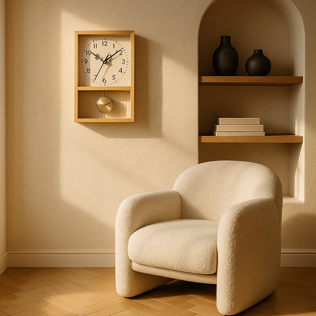 Horloge Bois Style Rétro Japonais — finition bois