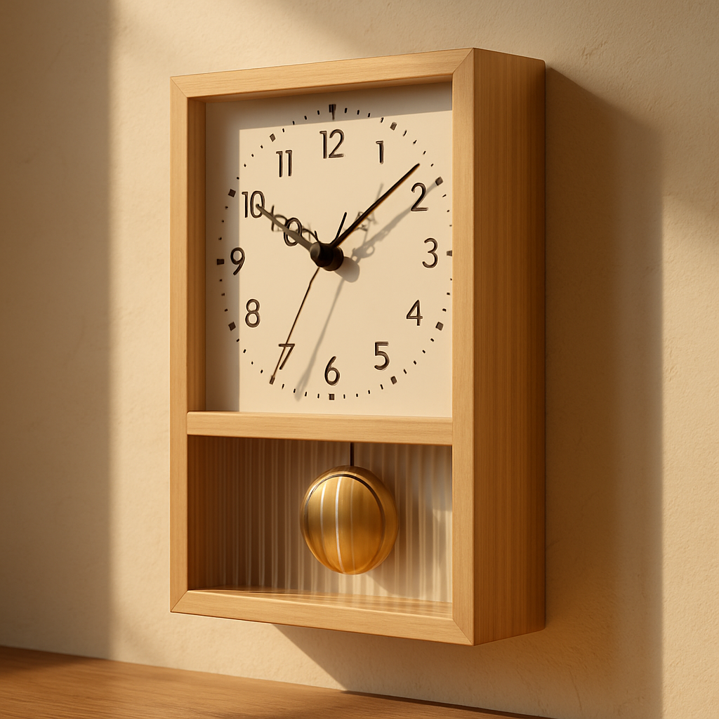 Horloge Bois Style Rétro Japonais — vue de côté