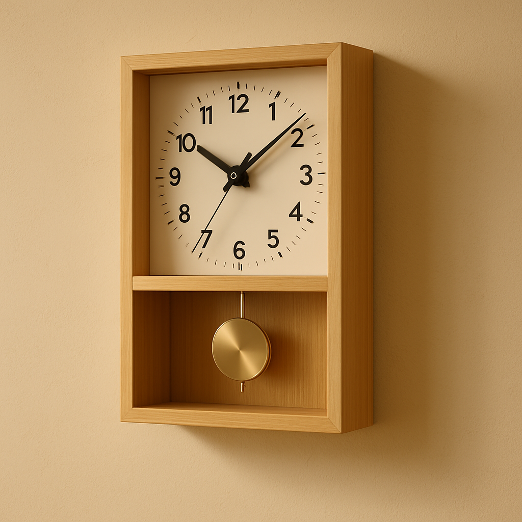 Horloge Bois Style Rétro Japonais — vue de côté