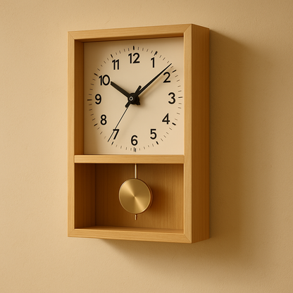 Horloge Bois Style Rétro Japonais — vue de côté