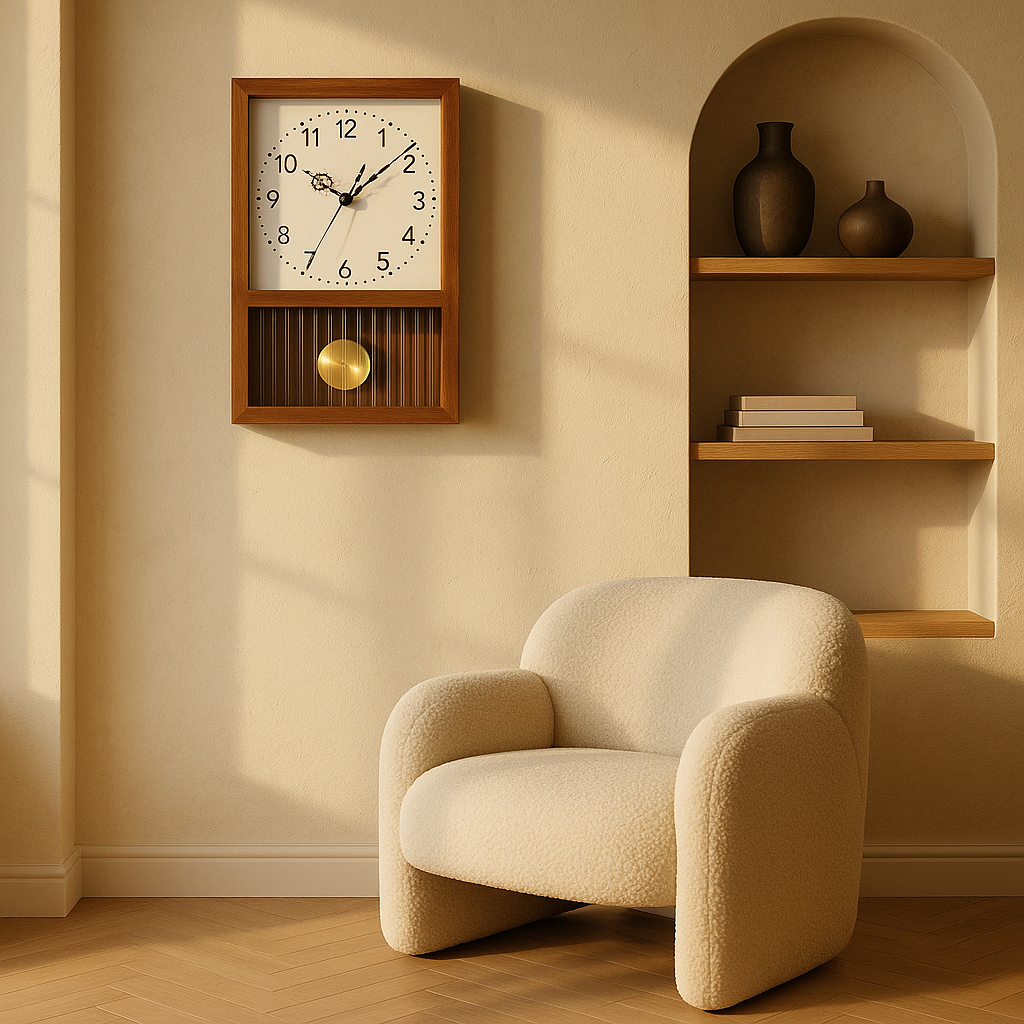 Horloge Bois Style Rétro Japonais — finition bois