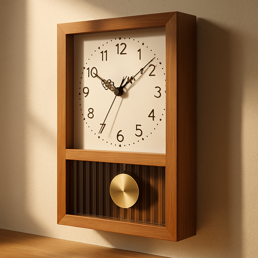 Horloge Bois Style Rétro Japonais — vue de côté