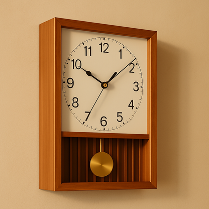 Horloge Bois Style Rétro Japonais — vue de côté