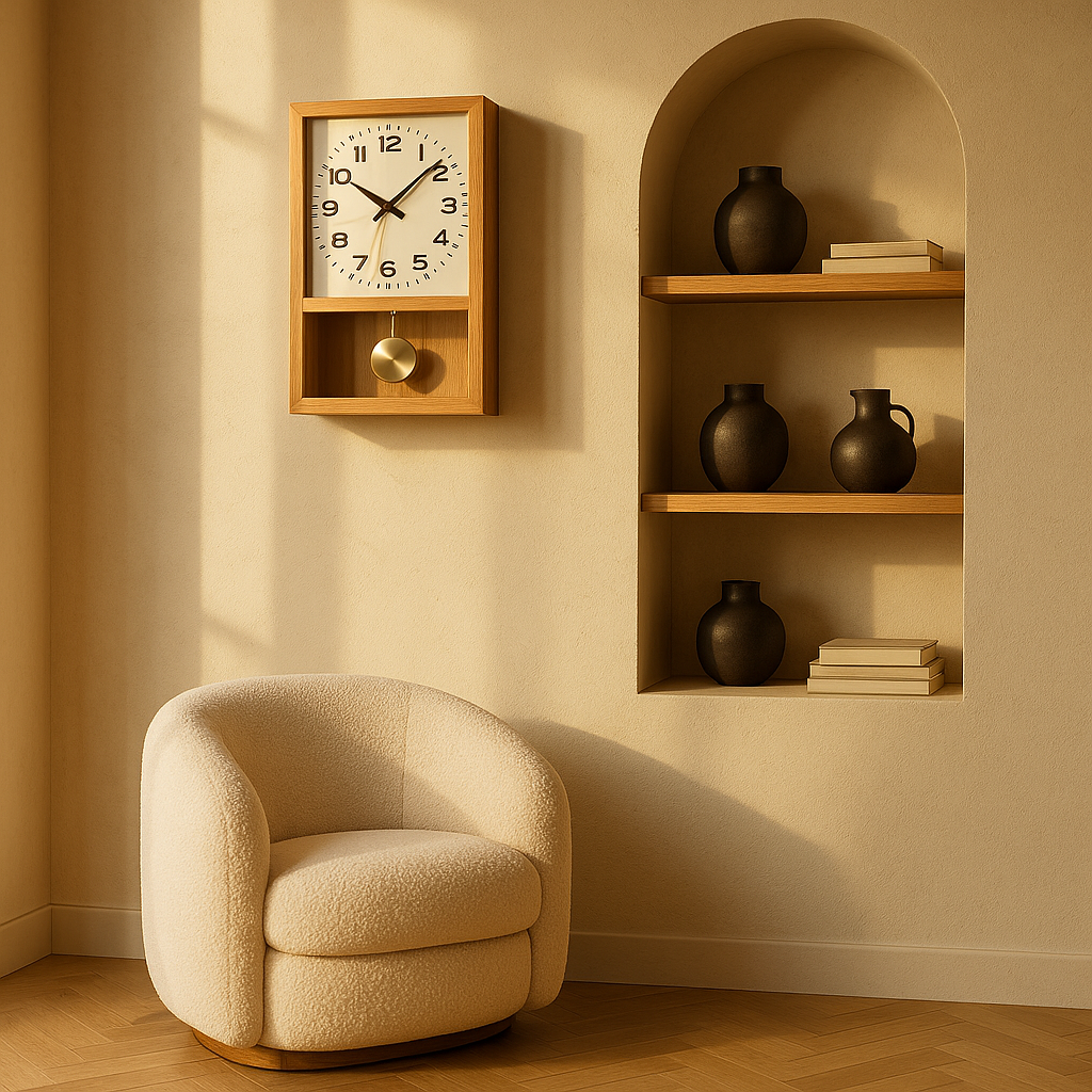 Horloge Bois Style Rétro Japonais — finition bois