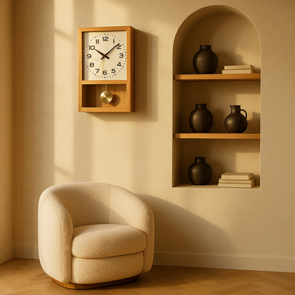 Horloge Bois Style Rétro Japonais — finition bois