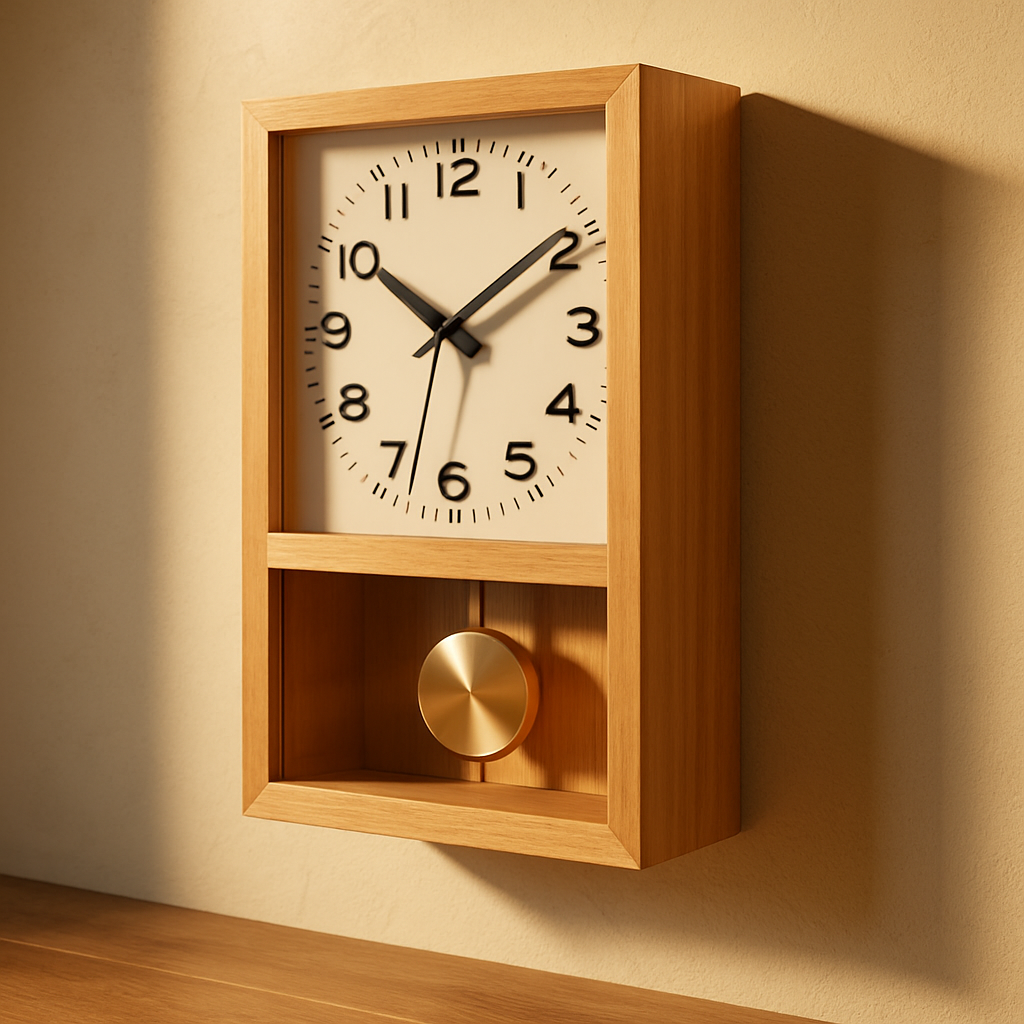 Horloge Bois Style Rétro Japonais — vue de côté