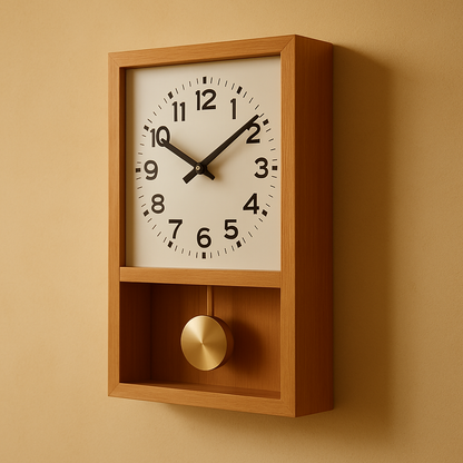 Horloge Bois Style Rétro Japonais — vue de côté