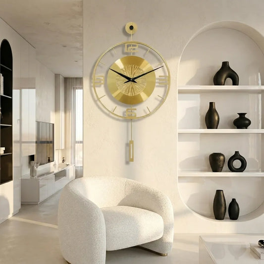 Grande Horloge Murale Dorée