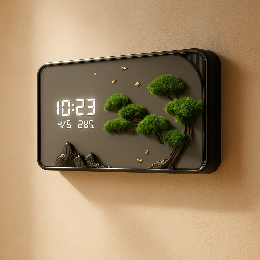 Horloge Murale Digitale Design Grand Format — vue de côté