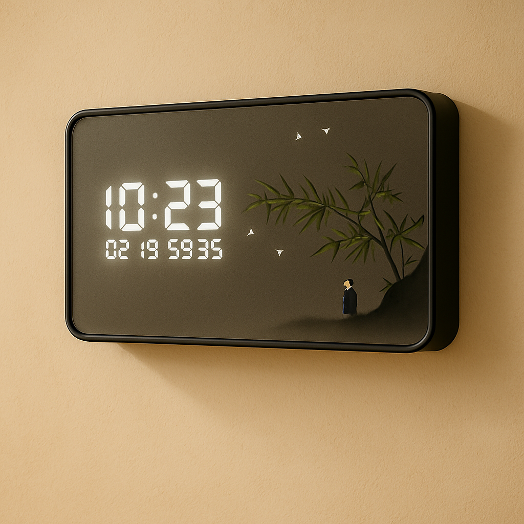Horloge Murale Digitale Design Grand Format — vue de côté