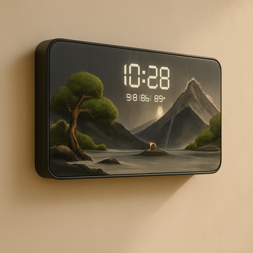 Horloge Murale Digitale Design Grand Format — vue de côté