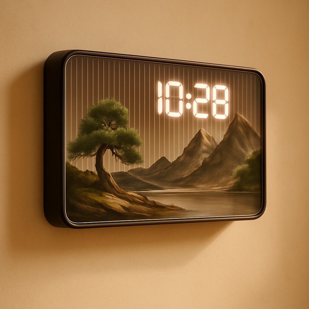 Horloge Murale Digitale Design Grand Format — vue de côté