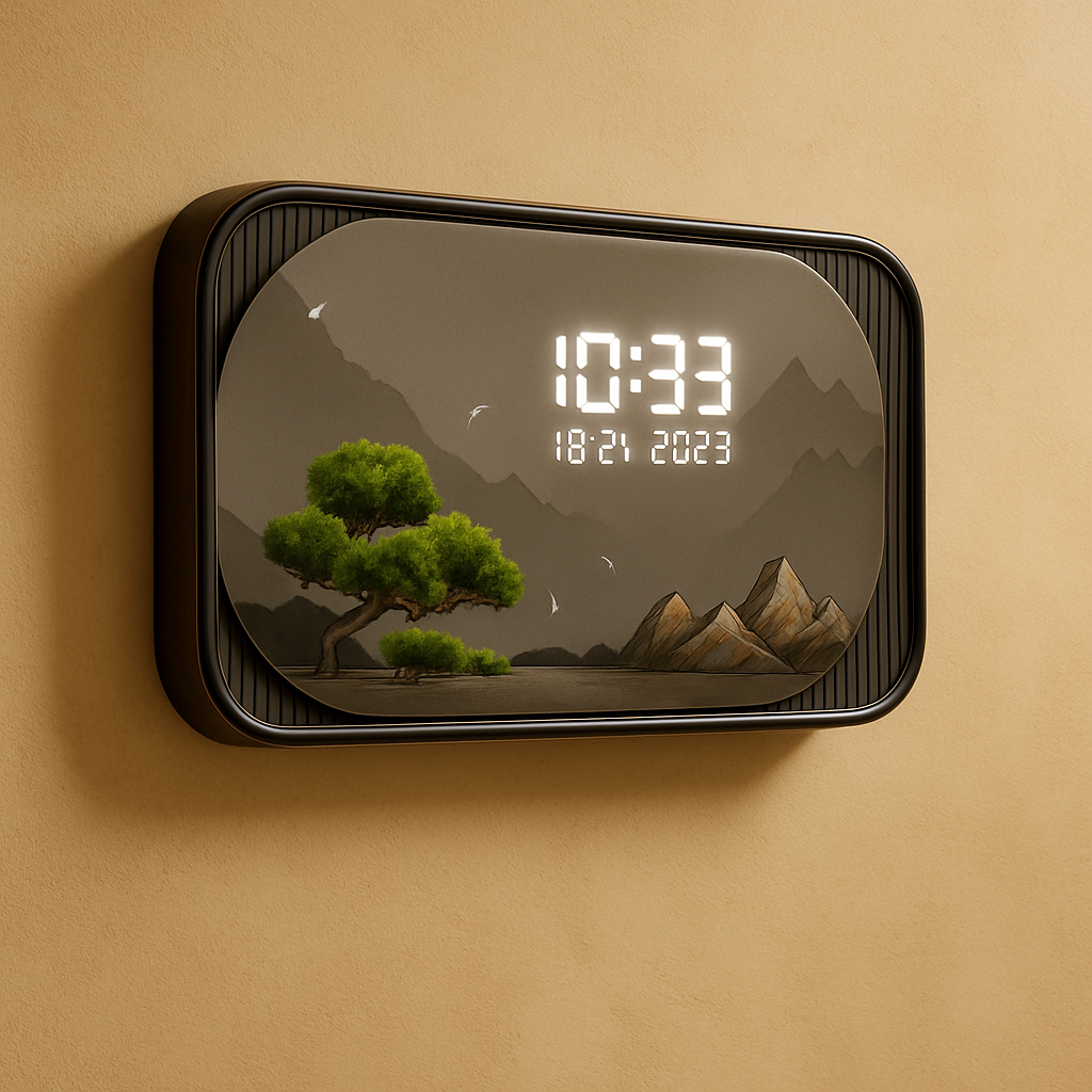 Horloge Murale Digitale Design Grand Format — vue de côté