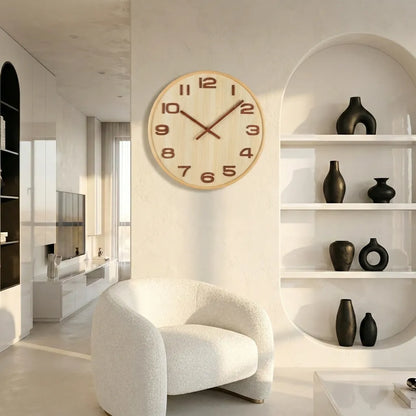 Horloge Murale Moderne Style Bois Massif