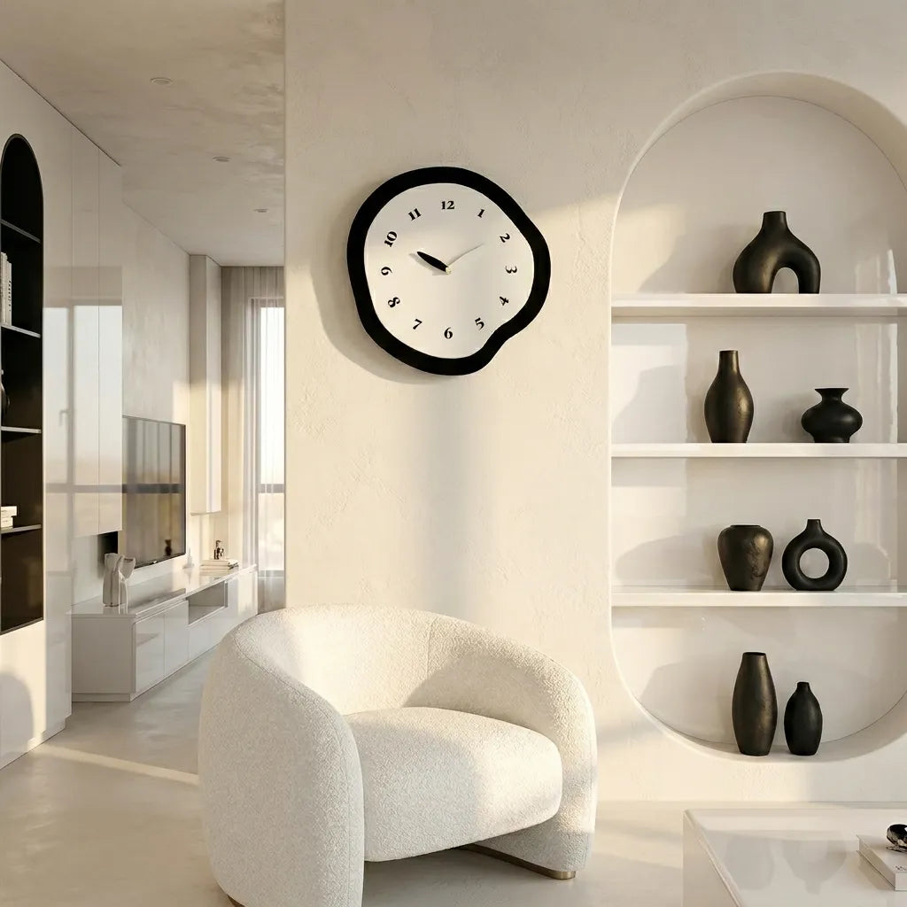 Horloge murale design japonais blanc - version sans pendule
