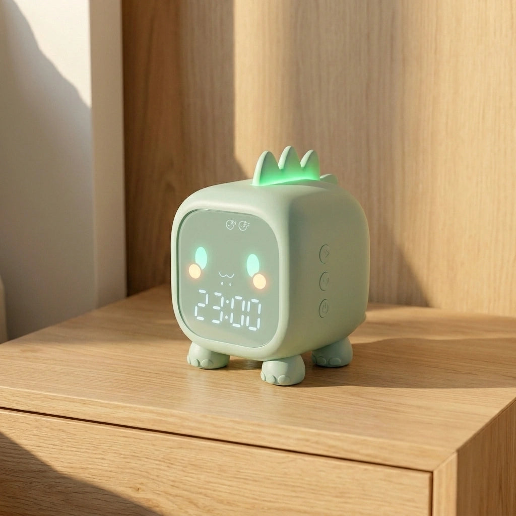 Horloge enfant rhinoceros colore - variante vert sauge