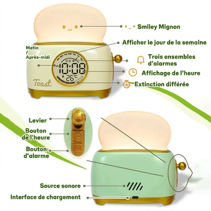 Horloge enfant grille pain - descriptif fonctions en francais